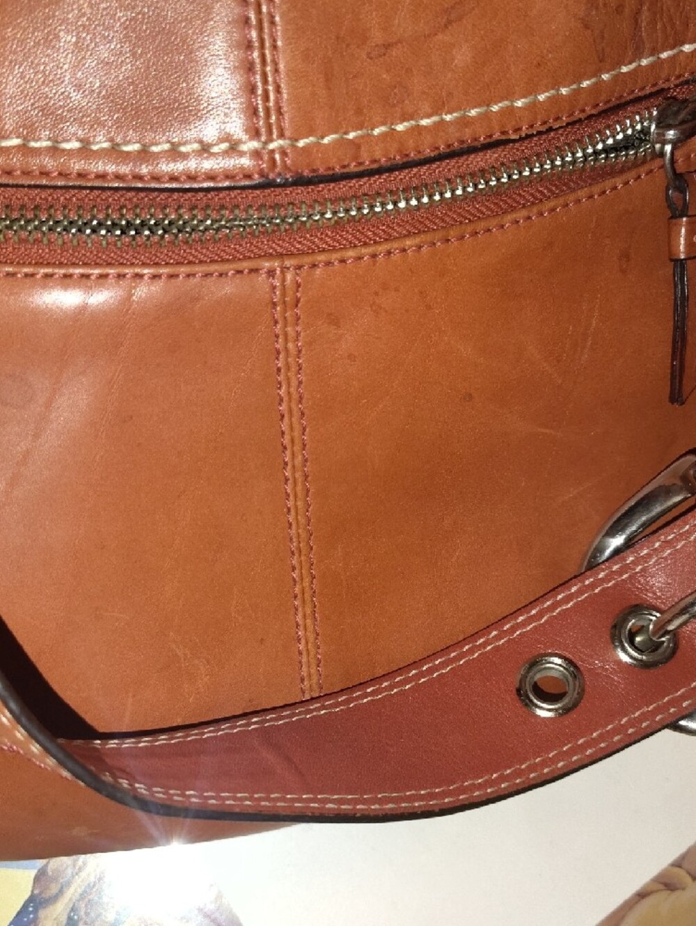 Coach Burnt Orange Leather Shoulder Hobo - Picture 9 of 9